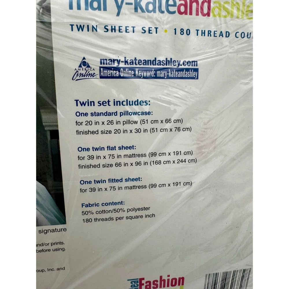 VTG 2002 Mary-Kate and Ashley Twin Sheet Set New Sealed Fashion for Real Girls
